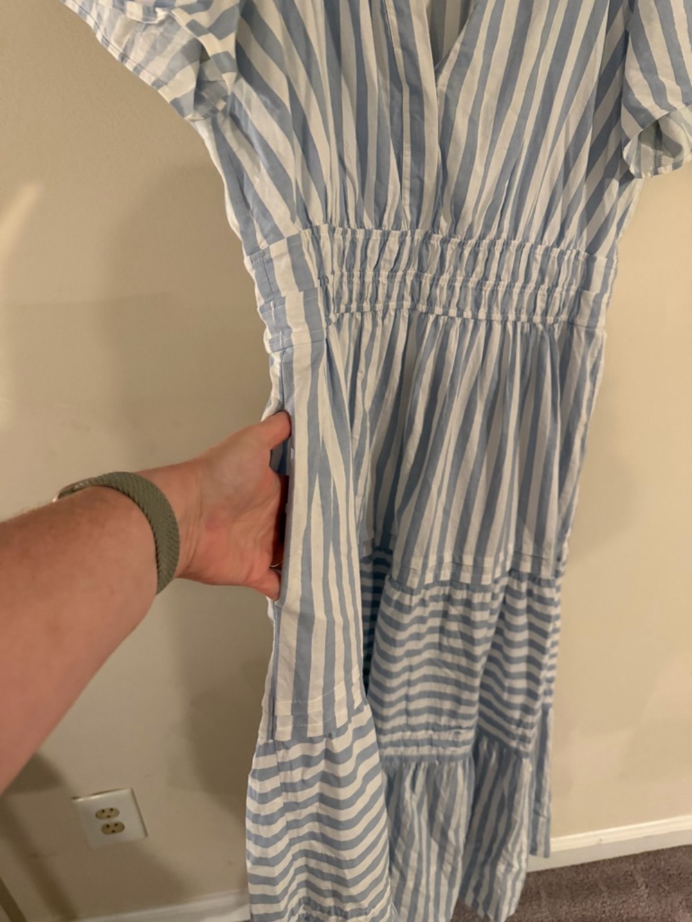 Striped White and blue Anthropologie Somerset Maxi Dress - Picture 5 of 7